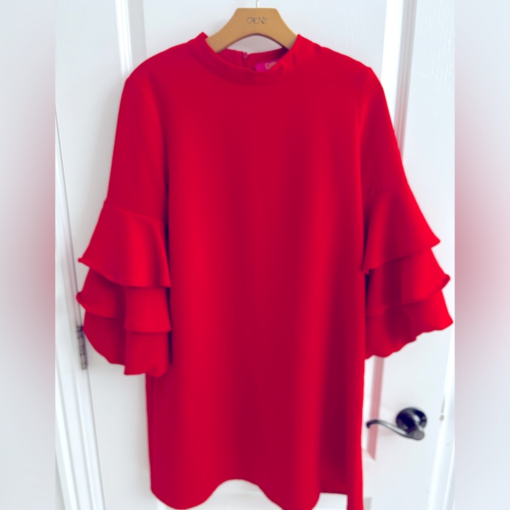 Red ruffle sleeve dress- Valentine’s Day